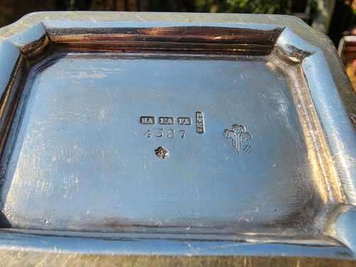 ANTIQUE (1853-1925) ATKIN BROTHERS SHEFFIELD ENGLAND SILVERPLATED TEAPOT CREAMER AND SUGAR BOWL