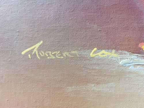ROBERT COX!! (1934-2001) YELLOW ROSE FLORAL BOUQUET ORIGINAL OIL PAINTING (54CM W 69CM H)