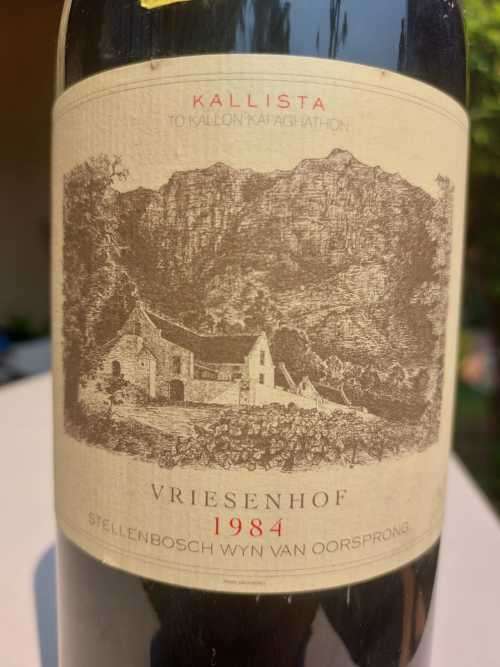 VINTAGE 1983 VRIESENHOF (JAN BOLAND COETZEE) KALLISTA 1,5L BOTTLE IN WOODEN BOX