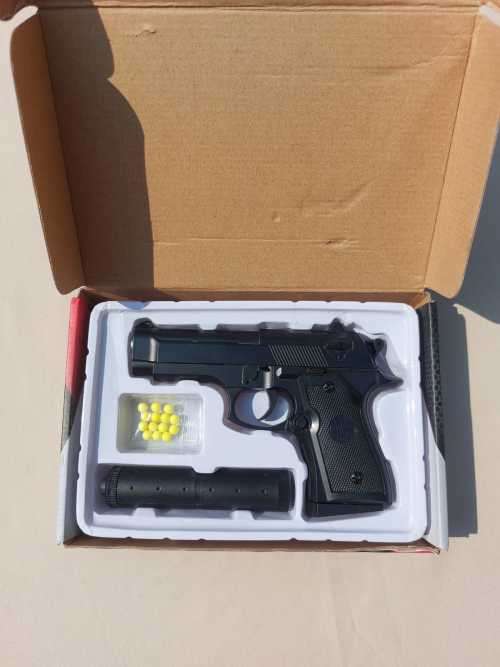 SUPER FORCE V1+ METAL AIRSOFT GUN (P BERETTA M9 PISTOL REPLICA) WITH SILENCER