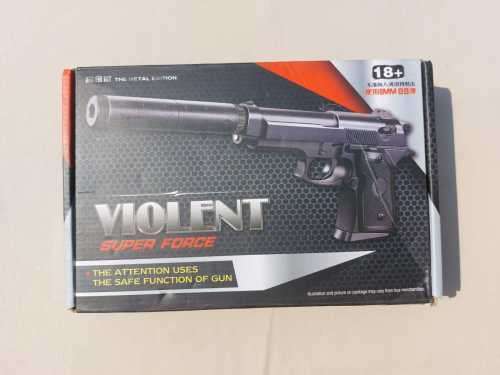SUPER FORCE V1+ METAL AIRSOFT GUN (P BERETTA M9 PISTOL REPLICA) WITH SILENCER