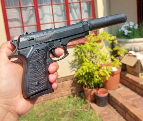 SUPER FORCE V1+ METAL AIRSOFT GUN (P BERETTA M9 PISTOL REPLICA) WITH SILENCER