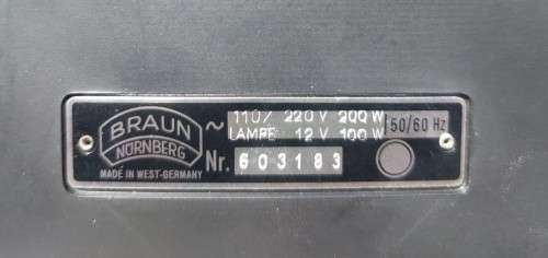 VINTAGE 1950S GERMAN BRAUN PAXIMAT N-12 SLIDE PROJECTOR WORKING