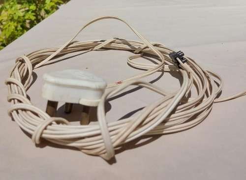 SOLID TURNED WOOD TABLE LAMP WORKING  LONG CORD FITTED