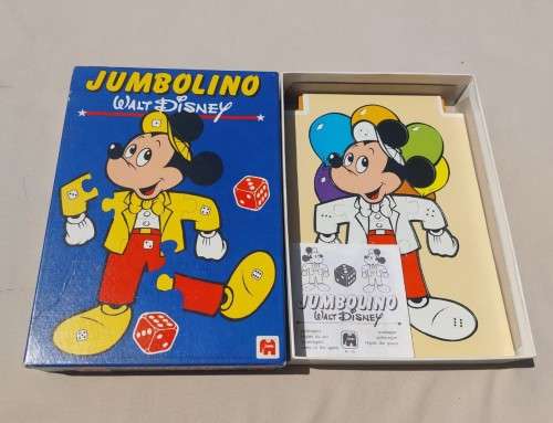 GREAT OLD 1984 WALT DISNEY MICKEY MOUSE JUMBOLINO PUZZLE DICE GAME