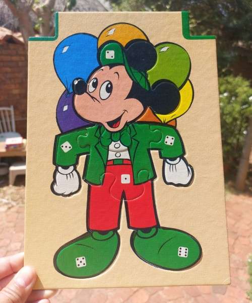 GREAT OLD 1984 WALT DISNEY MICKEY MOUSE JUMBOLINO PUZZLE DICE GAME