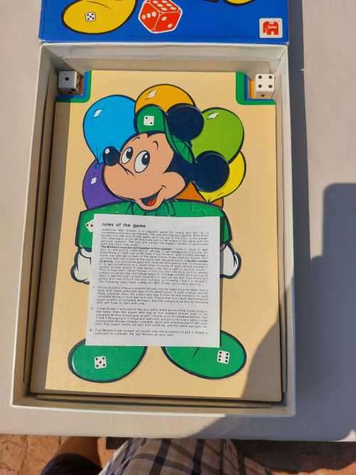 GREAT OLD 1984 WALT DISNEY MICKEY MOUSE JUMBOLINO PUZZLE DICE GAME