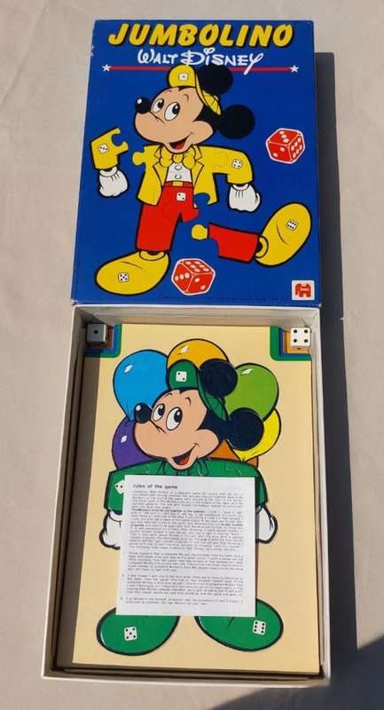 GREAT OLD 1984 WALT DISNEY MICKEY MOUSE JUMBOLINO PUZZLE DICE GAME
