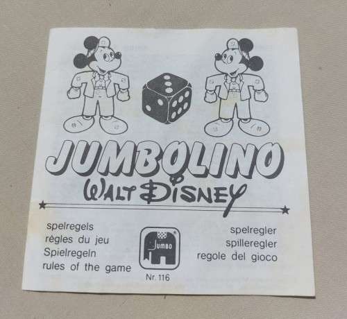 GREAT OLD 1984 WALT DISNEY MICKEY MOUSE JUMBOLINO PUZZLE DICE GAME