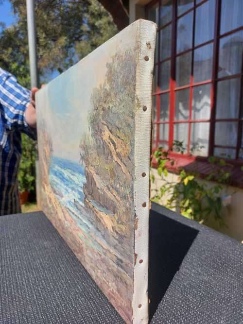 JOHANN BONTHUYS! (SA 20TH CEN) ORIGINAL ROCK POOL OIL ON CANVAS