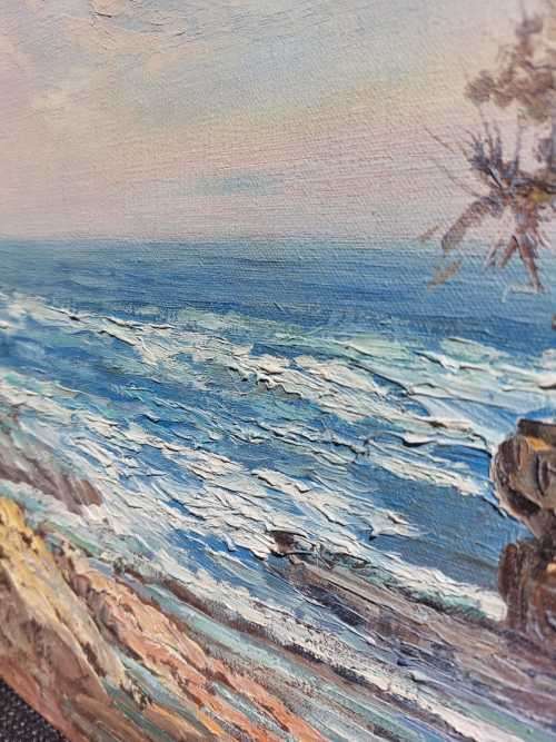 JOHANN BONTHUYS! (SA 20TH CEN) ORIGINAL ROCK POOL OIL ON CANVAS
