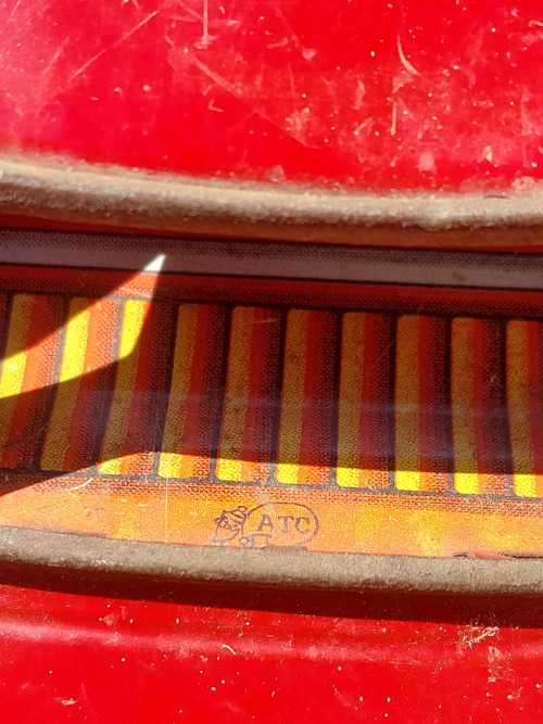 RARE VINTAGE 1950S ASAHI JAPANESE MANUFACTURED RED MAZDA TIN CAR 18,5CM LONG