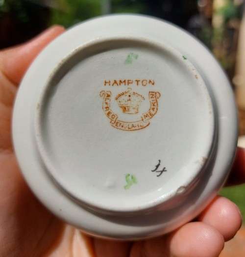 HAND PAINTED! FAMOUS HAMPTON PATTERN ALFRED MEAKIN ENGLAND 1930S GLAZED EARTHENWARE 15 PIECE TEASET