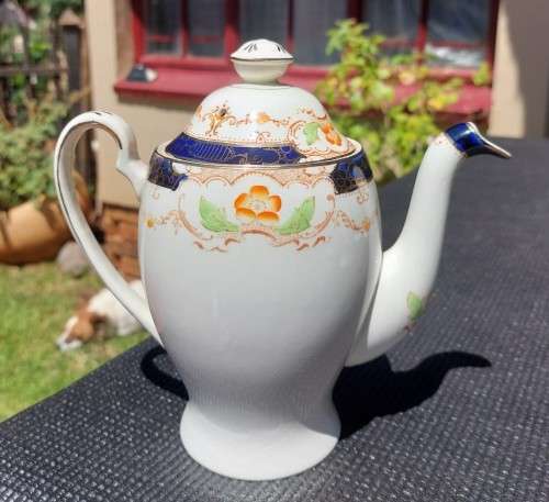 HAND PAINTED! FAMOUS HAMPTON PATTERN ALFRED MEAKIN ENGLAND 1930S GLAZED EARTHENWARE 15 PIECE TEASET