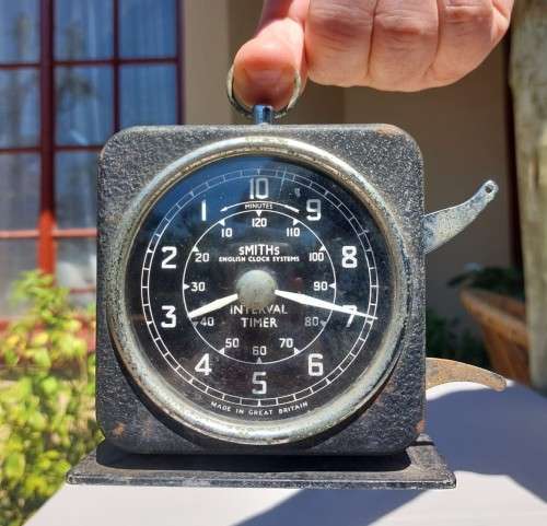 SMITHS ENGLISH CLOCK SYSTEMS MECHANICAL COUNT-DOWN TIMER CIRCA 1944-1966 WORKING!