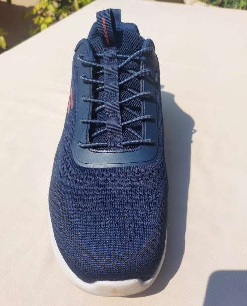 SKECHERS ULTRA LIGHT NAVY BLUE PULL-ON WALKING SNEAKERS MEN SIZE 11 WITH ELASTIC LACES