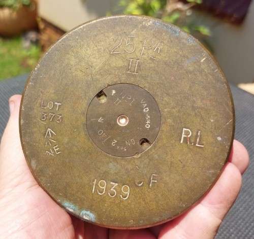 AWESOME WW2 1939 DATED 25 POUNDER (25 PR CAL 87,6MM) FIELD ARTILLERY GUN HEAVY BRASS SHELL CASING