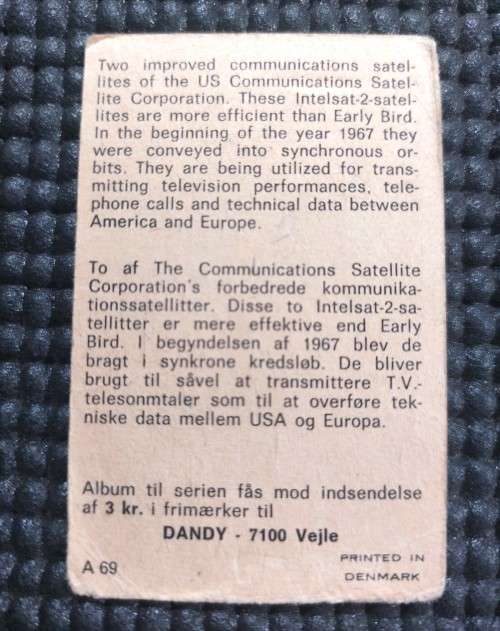 COLLECTABLE SET OF 62 DANISH DANDY GUM 1969 MOON LANDING CARDS