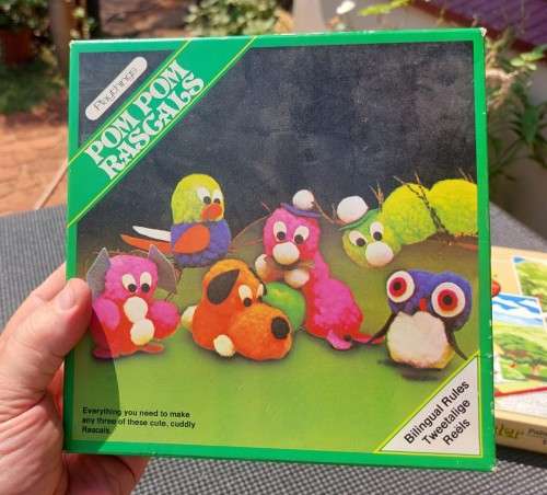 TWO PARTLY COMPLETED VINTAGE GAMES: ART MASTER PAINT BY NUMBERS AND POM POM RASCALS
