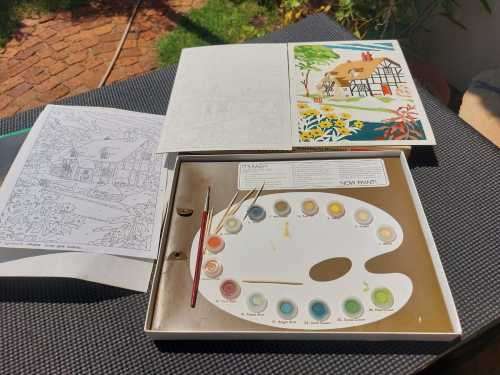 TWO PARTLY COMPLETED VINTAGE GAMES: ART MASTER PAINT BY NUMBERS AND POM POM RASCALS