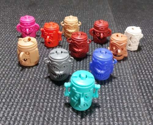 RARE 1970S INDIAN TOTEM POLE FIGURES (11) BY R&L SUGAR SMACKS CEREAL PLASTIC TOYS