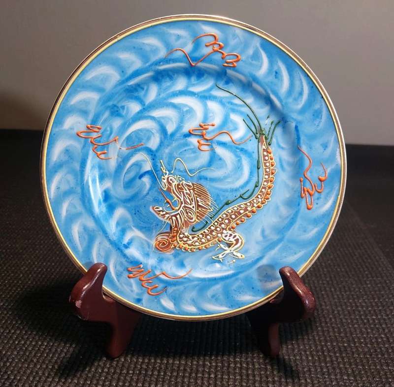 RARE POST WW2 ERA 11 PIECE JAPANESE DRAGONWARE MORIAGE HAND PAINTED PORCELAIN TEASET