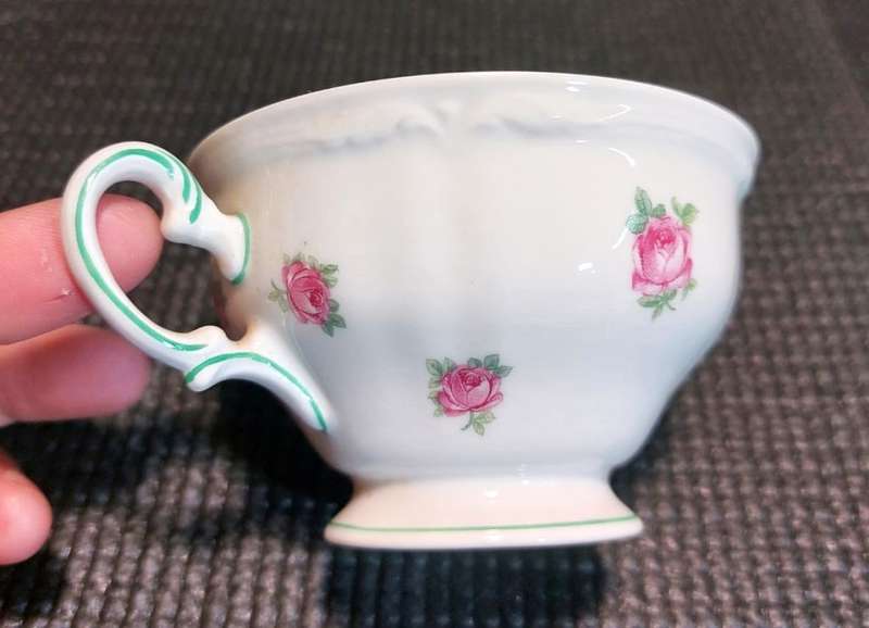 VERY RARE WW2 ERA HUTSCHENREUTHER HOHENBURG 1944 MARK 22 PIECE INGEBORG PINK ROSE PATTERN TEASET