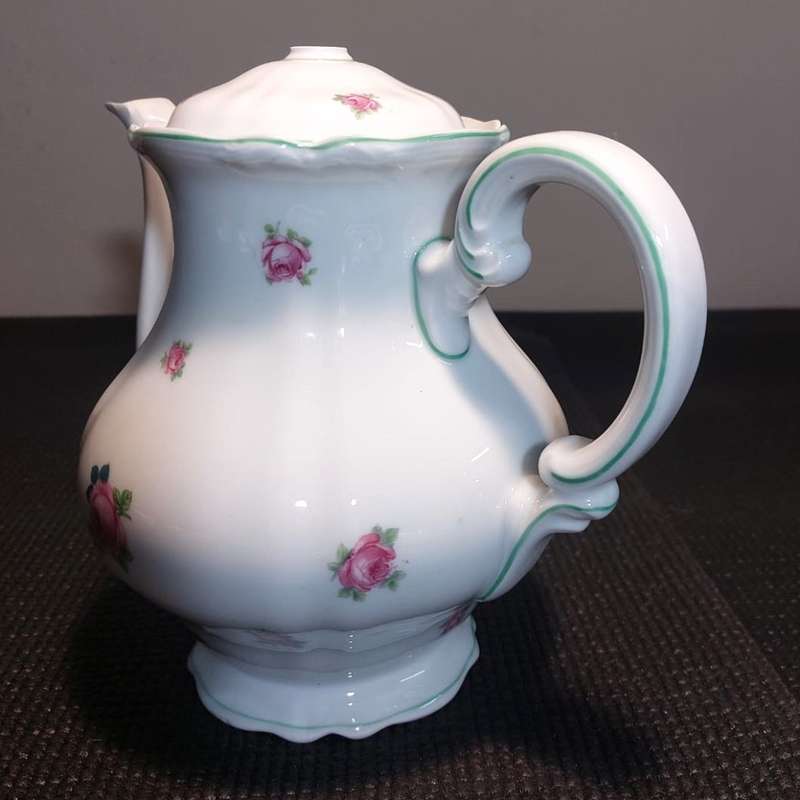 VERY RARE WW2 ERA HUTSCHENREUTHER HOHENBURG 1944 MARK 22 PIECE INGEBORG PINK ROSE PATTERN TEASET