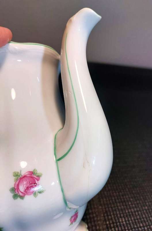 VERY RARE WW2 ERA HUTSCHENREUTHER HOHENBURG 1944 MARK 22 PIECE INGEBORG PINK ROSE PATTERN TEASET