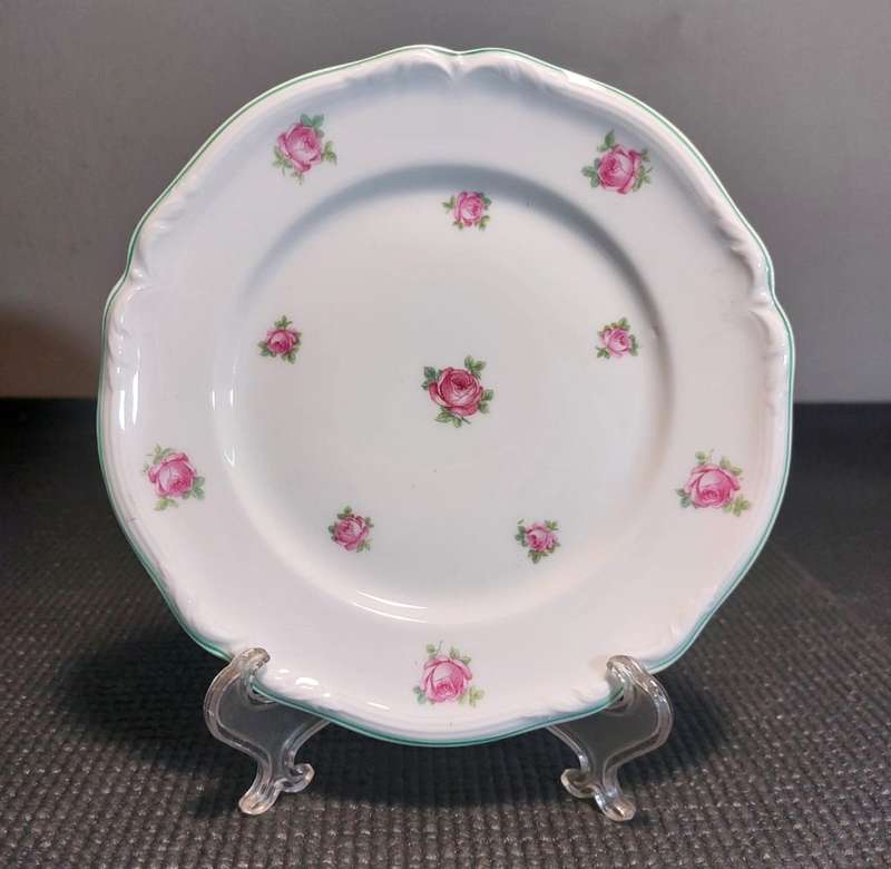 VERY RARE WW2 ERA HUTSCHENREUTHER HOHENBURG 1944 MARK 22 PIECE INGEBORG PINK ROSE PATTERN TEASET