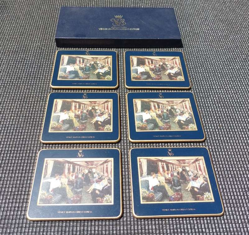ORIENT EXPRESS BAR CAR COASTERS SET FROM THE SECOND MOST FAMOUS TRAIN ON EARTH