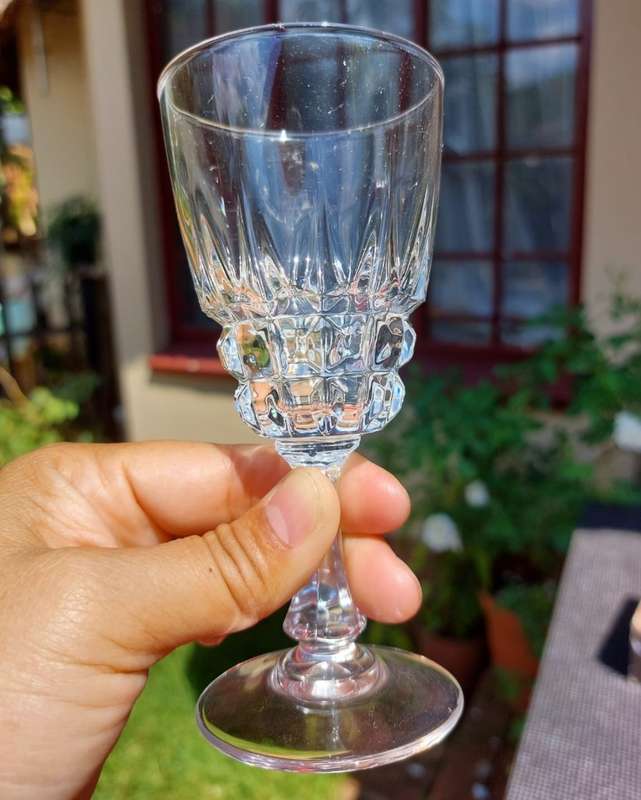 BOXED SET OF 6 CRISTAL DARQUES FRANCE POMPADOUR WINE LEAD CHRISTAL GLASSES