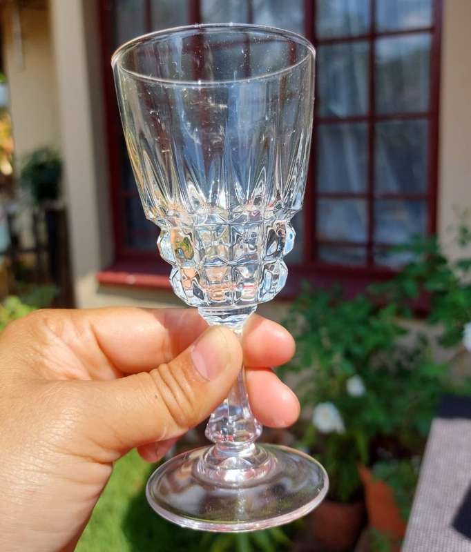 BOXED SET OF 6 CRISTAL DARQUES FRANCE POMPADOUR WINE LEAD CHRISTAL GLASSES