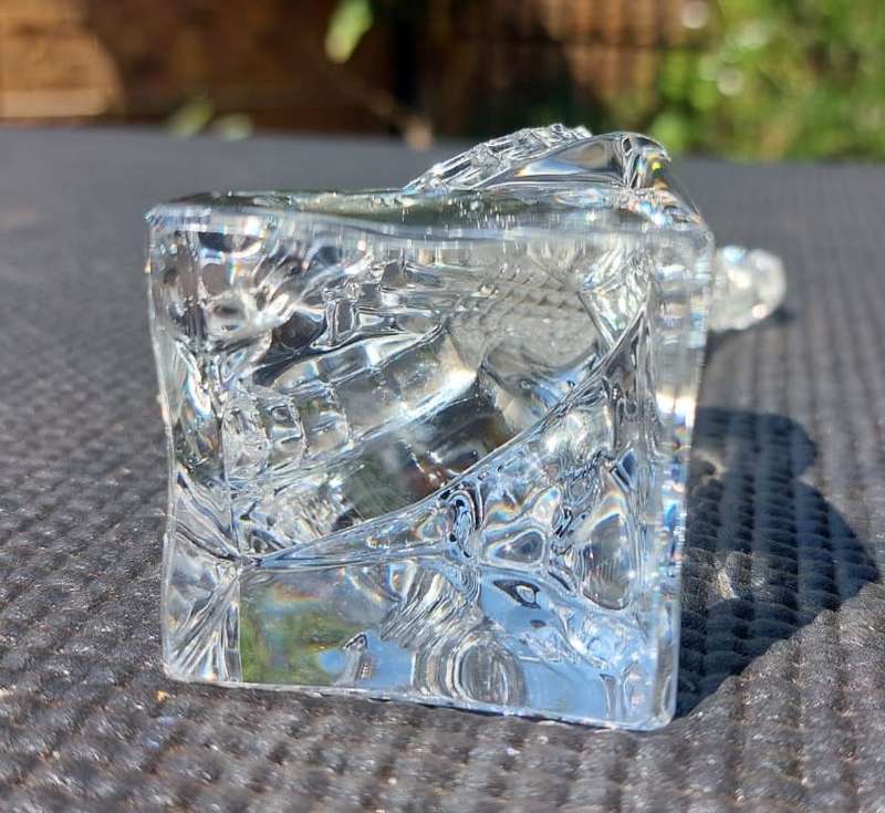 SWEET VINTAGE BANJO SOLID CLEAR CHRISTAL ORNAMENT DESIGNED BY CHRISTAL DARQUES FRANCE 18CM HIGH