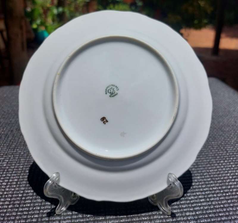 CZECH BOHEMIA SET OF 6 IRRIDESCENT PEARL LUSTERWARE GEBRUDER BENEDICT (GB) TRIOS RARE 1950S