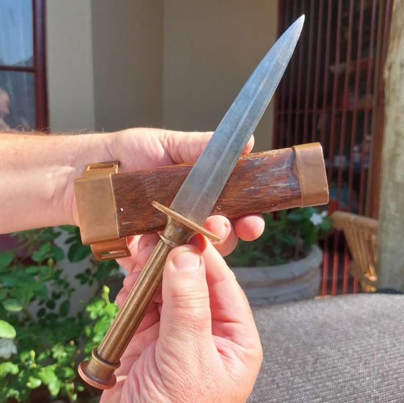 WW2 GERMAN NAVY DIVERS KNIFE VINTAGE REPLICA BRASS COPPER AND STEEL