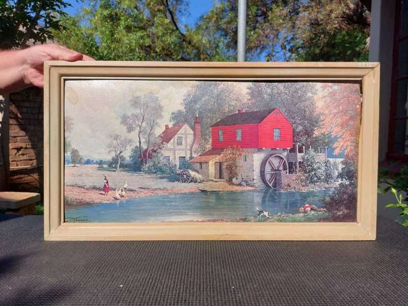 VINTAGE WINDE FINE ART PRINT NO 419 THE RED WATERMILL BY EDWARD THOMAS