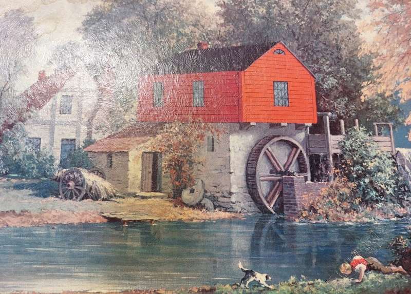VINTAGE WINDE FINE ART PRINT NO 419 THE RED WATERMILL BY EDWARD THOMAS