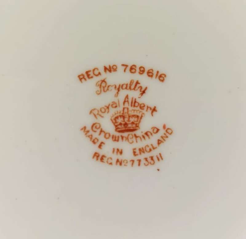 ROYAL ALBERT ENAMEL HANDPAINTED SAUCER AND SIDEPLATE (2ND OF 2) ANTIQUE 1922-1934 CROWN CHINA MARK