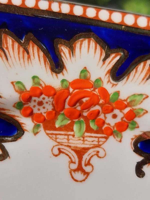 ROYAL ALBERT ENAMEL HANDPAINTED SAUCER AND SIDEPLATE (2ND OF 2) ANTIQUE 1922-1934 CROWN CHINA MARK