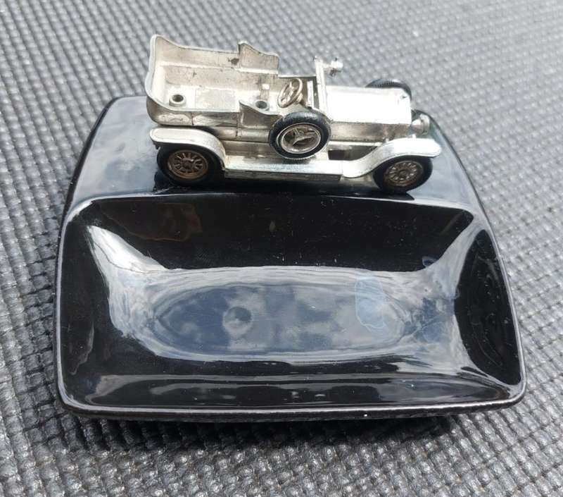 LESNEY 1907 ROLLS ROYCE SILVER GHOST VINTAGE CHROMEPLATED DIE CAST CAR 1970S PROMOTIONAL ASHTRAY