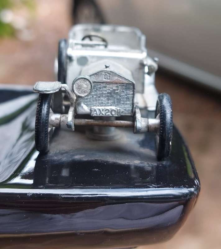 LESNEY 1907 ROLLS ROYCE SILVER GHOST VINTAGE CHROMEPLATED DIE CAST CAR 1970S PROMOTIONAL ASHTRAY