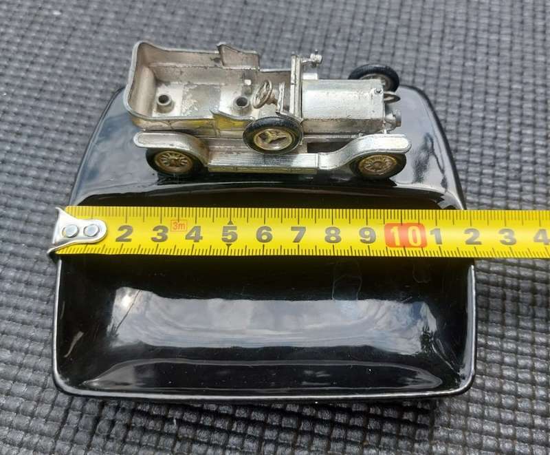 LESNEY 1907 ROLLS ROYCE SILVER GHOST VINTAGE CHROMEPLATED DIE CAST CAR 1970S PROMOTIONAL ASHTRAY