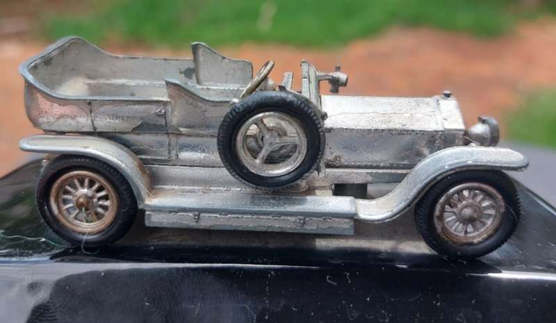 LESNEY 1907 ROLLS ROYCE SILVER GHOST VINTAGE CHROMEPLATED DIE CAST CAR 1970S PROMOTIONAL ASHTRAY