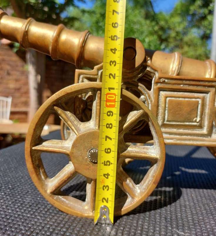 BRASS ARTILLERY CANNON VINTAGE VERY LARGE (45CM LONG) AND VERY HEAVY (6,5KG)