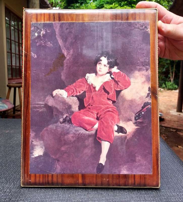 THE RED BOY (MASTER LAMBTON) VINTAGE FRAMED LITHOGRAPH PRINT OF A THOMAS LAWRENCE 1825 PAINTING