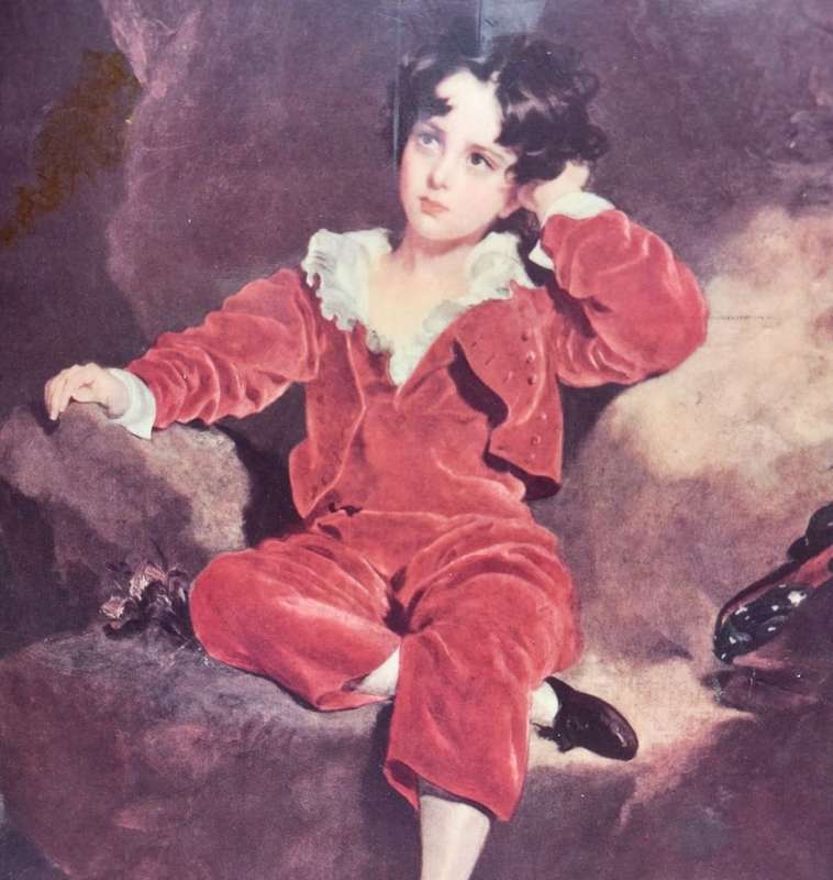 THE RED BOY (MASTER LAMBTON) VINTAGE FRAMED LITHOGRAPH PRINT OF A THOMAS LAWRENCE 1825 PAINTING