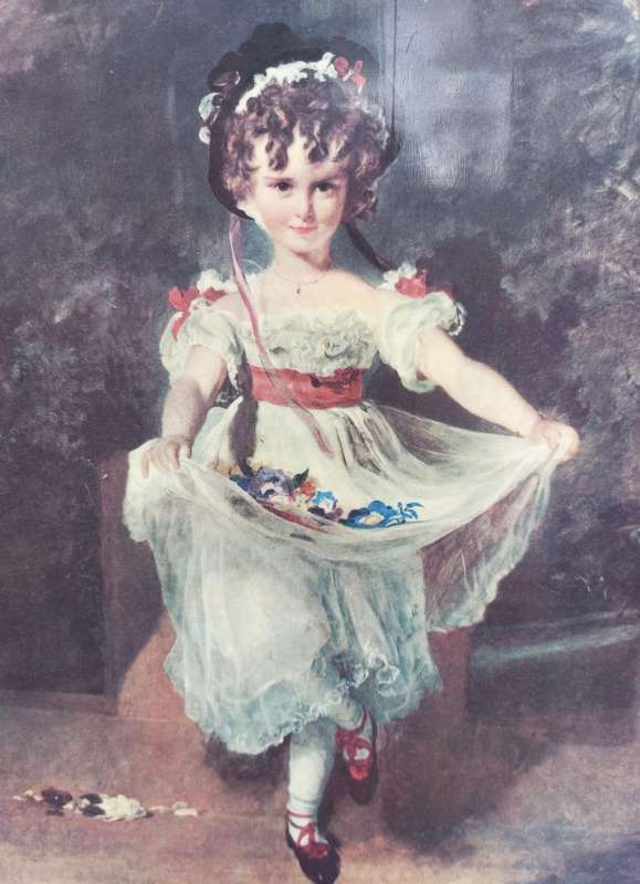 YOUNG GIRL (MISS MURRAY) VINTAGE FRAMED LITHOGRAPH PRINT OF A THOMAS LAWRENCE 1825 PAINTING