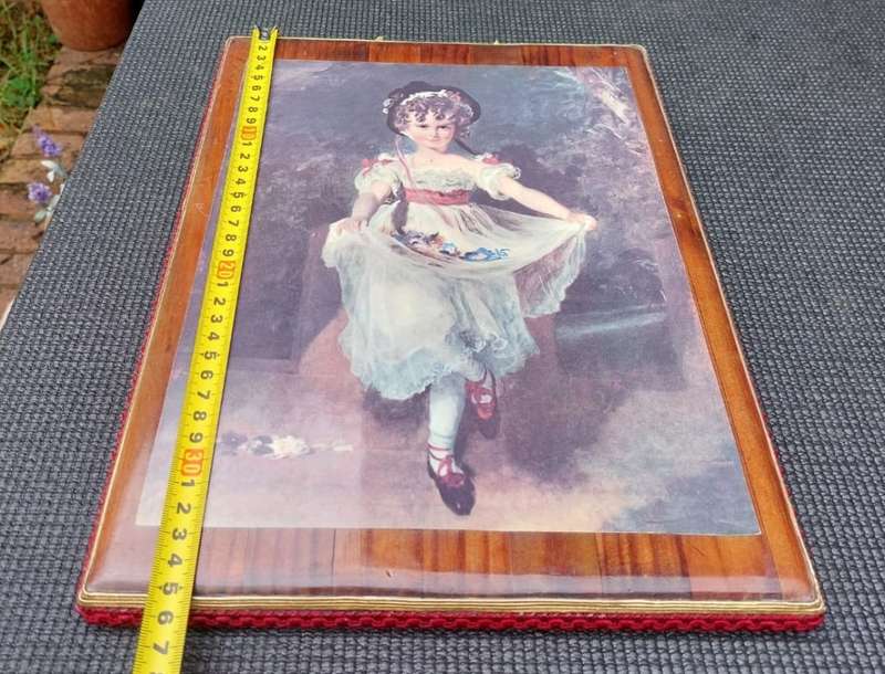 YOUNG GIRL (MISS MURRAY) VINTAGE FRAMED LITHOGRAPH PRINT OF A THOMAS LAWRENCE 1825 PAINTING