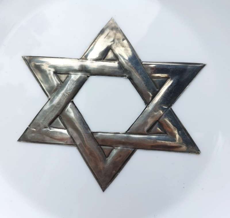 STAR OF DAVID (SHIELD OF DAVID) CERAMIC DISPLAY PLATE